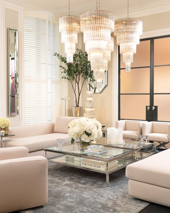 Chandelier Daydream Clear glass | nickel finish ø 55 x H. 107 cm