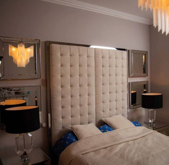 Headboard Paris ecru velvet