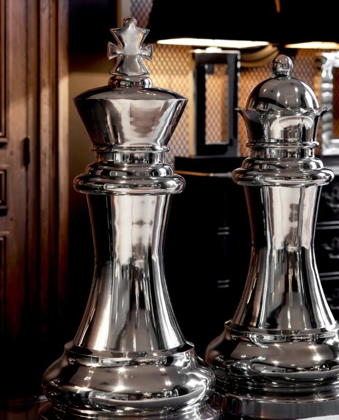 Chess King & Queen aluminium