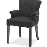 Dining Chair Key Largo with arm black cashmere
