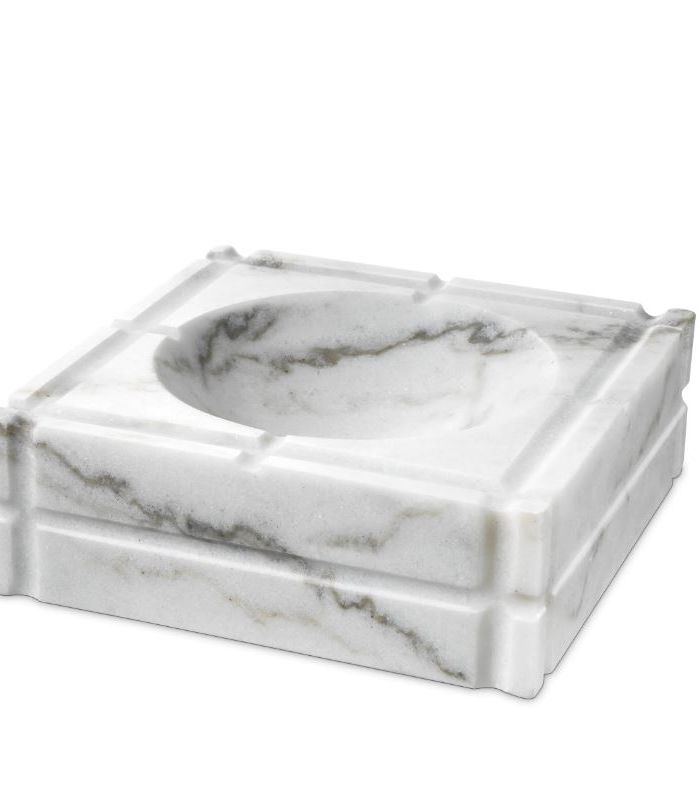 Ashtray Nestor honed white marble