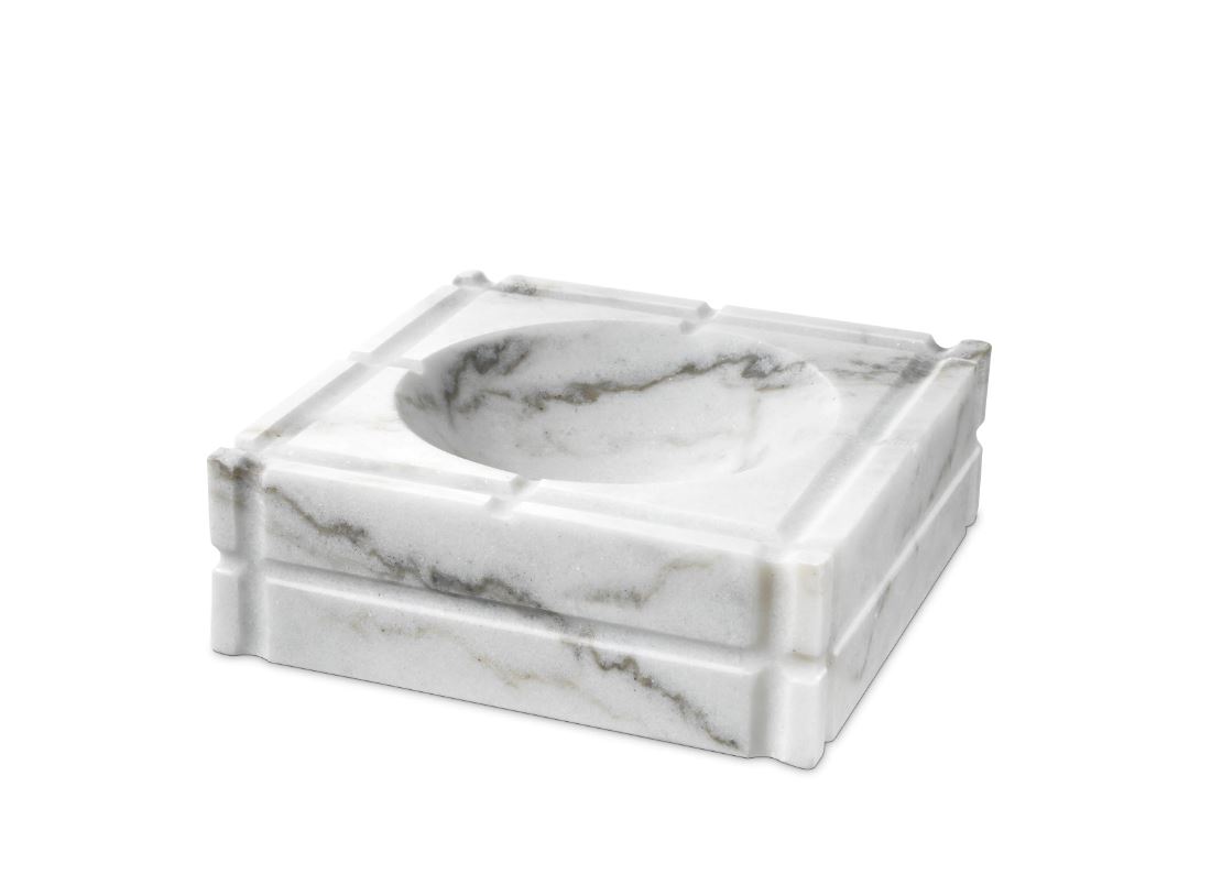 Ashtray Nestor honed white marble
