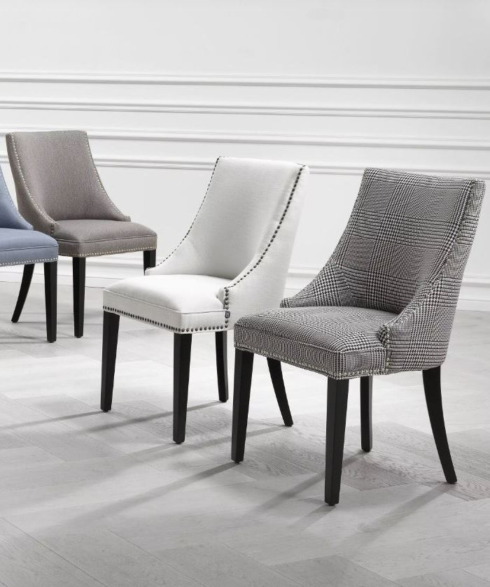 Dining Chair Bermuda cream/ brass nails