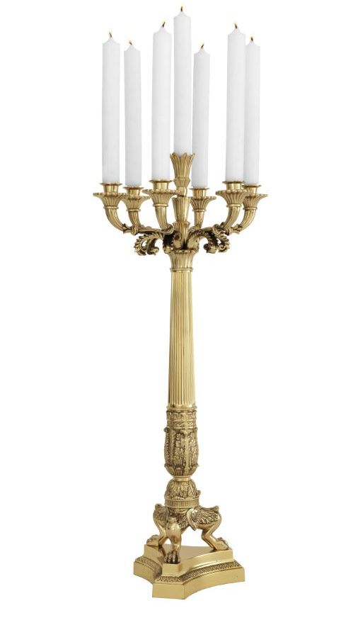 Candle Holder Jefferson polished brass finish