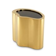 Side Table Gibbons gold finish black glass