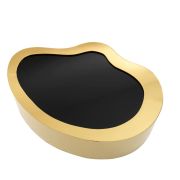 Coffee Table Gibbons gold finish black glass