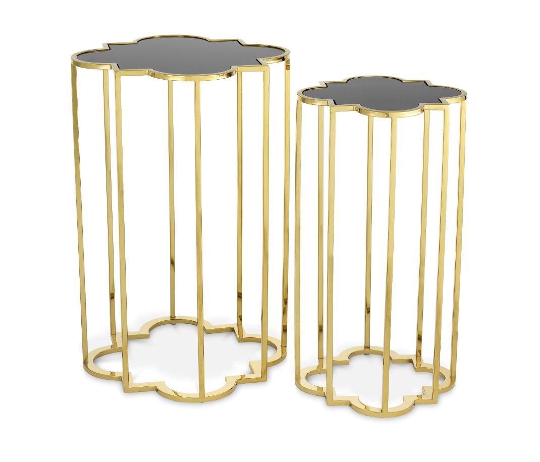 Side Table Concentric gold finish set of 2