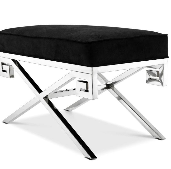 Stool Okura black velvet