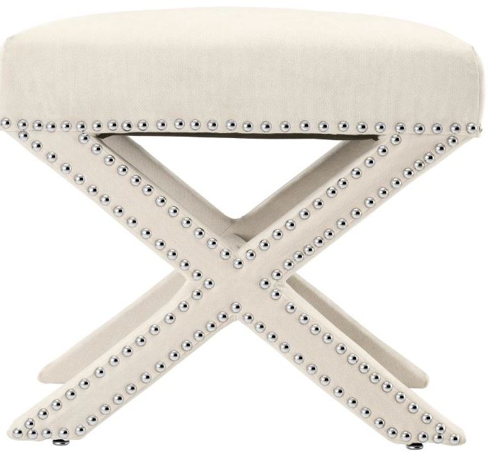 Stool Perugia ecru velvet