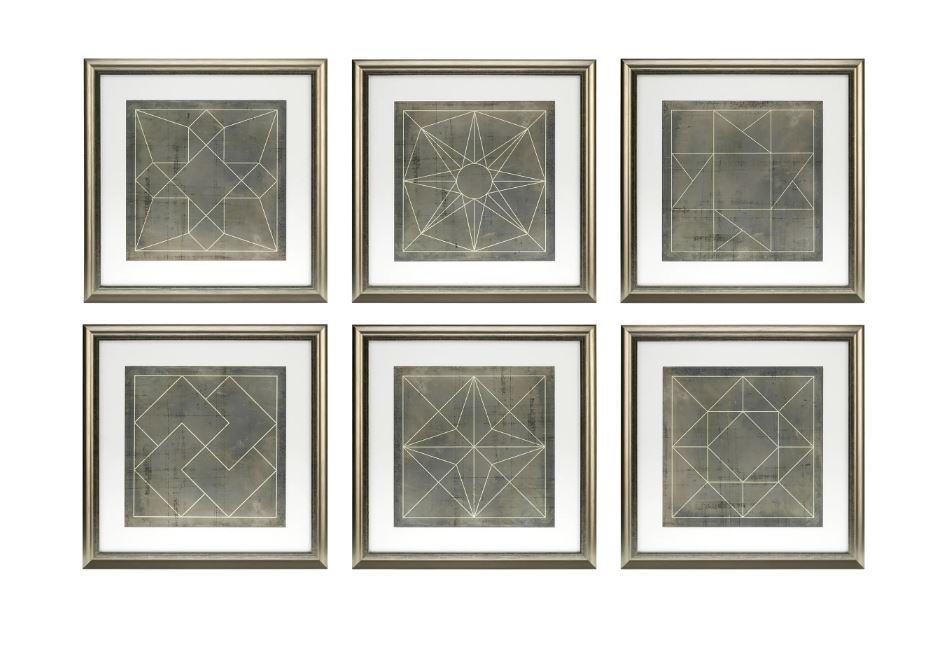 Prints EC232 Geometric Blueprints set of 6