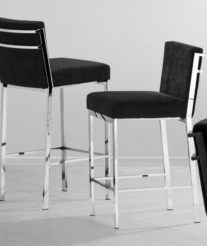 Barstool Scott high black velvet