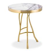 Side Table Veritas gold finish white marble
