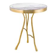 Side Table Veritas gold finish white marble