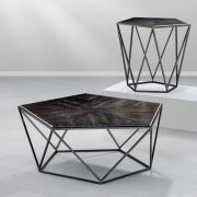 Coffee Table Pentagon charcoal oak veneer