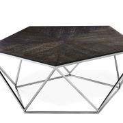 Coffee Table Pentagon charcoal oak veneer