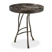 Side Table Veritas bronze finish brown marble