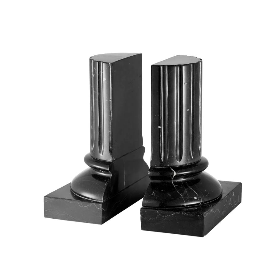 Bookend Rival set of 2 black marble