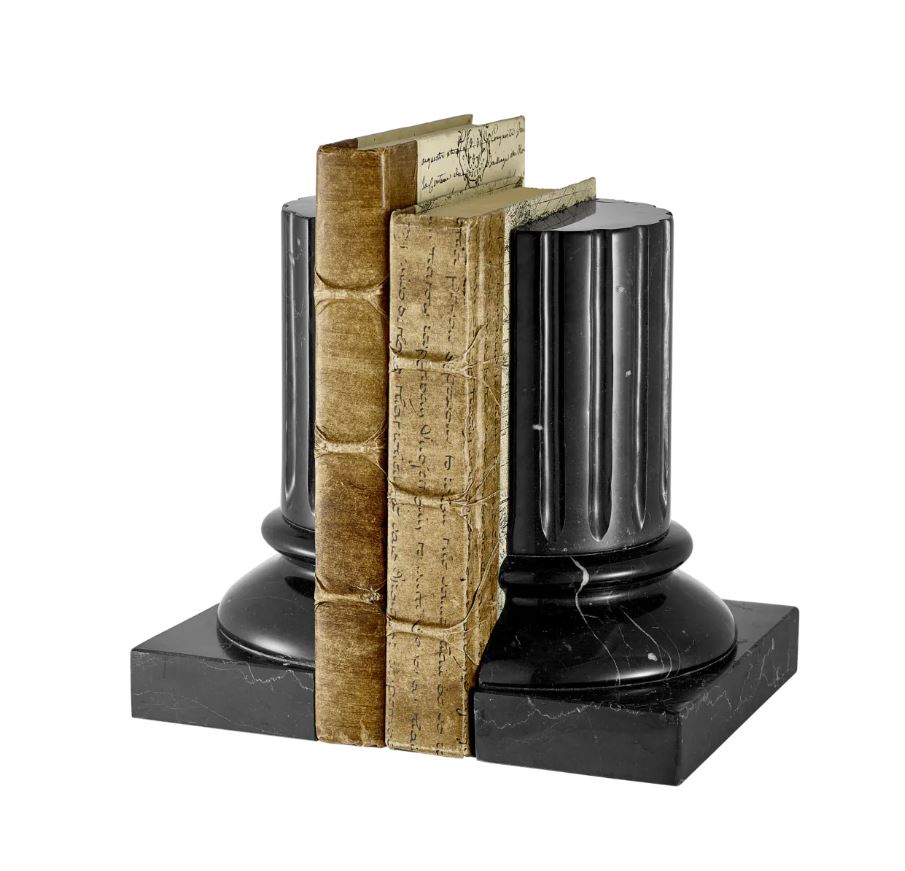 Bookend Rival set of 2 black marble