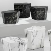 Coffee Table Prudential set of 3 black faux marble