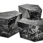 Coffee Table Prudential set of 3 black faux marble
