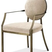 Dining Chair Scribe with arm dark brass greige vel