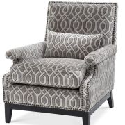 Chair Goldoni trellis grey velvet