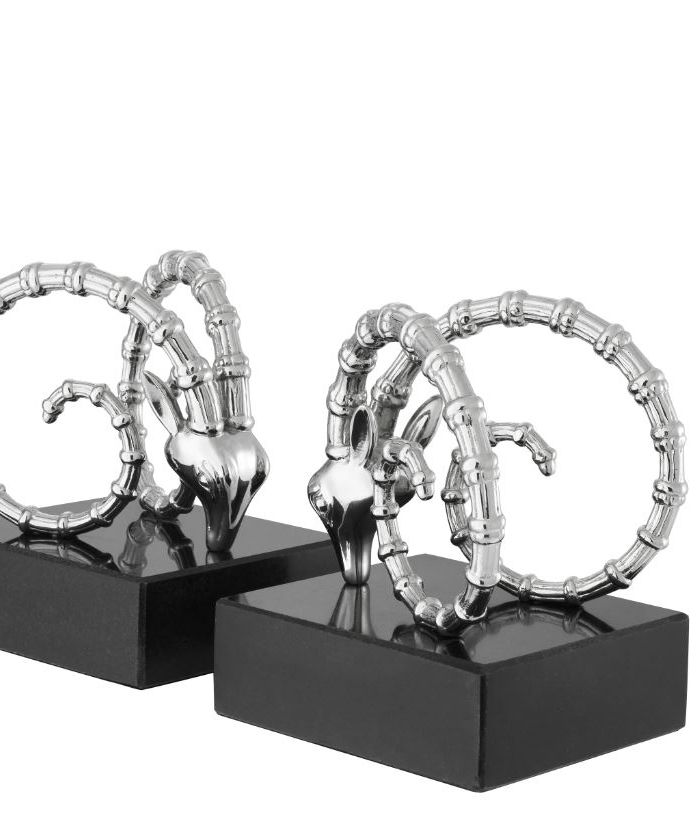 Bookend Ibex nickel finish set of 2