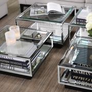 Coffee Table Tortona polished stainless steel S/4