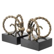 Bookend Ibex vintage brass finish set of 2