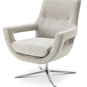 Swivel Chair Flavio pebble grey