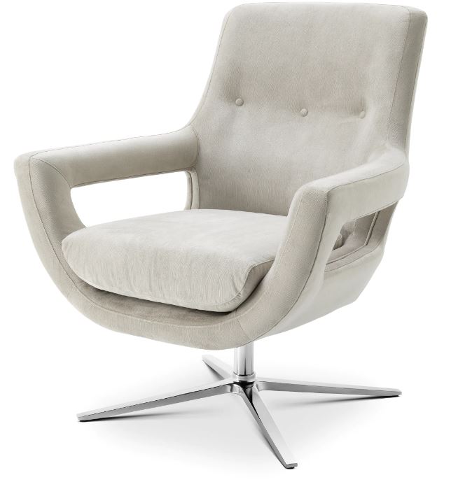 Swivel Chair Flavio pebble grey