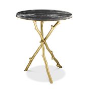 Side Table Westchester gold finish black marble
