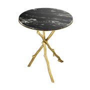 Side Table Westchester gold finish black marble