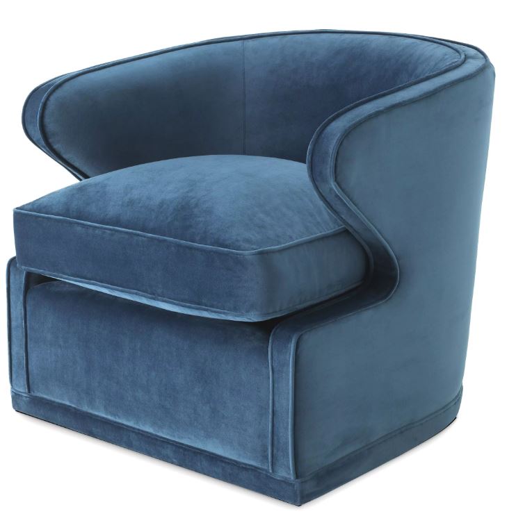 Chair Dorset roche blue velvet
