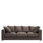 Sofa Baltimore Havana brown | black feet A. 242 | B. 106 | C. 83 | D. 68 | E. 38 | F. 64 cm