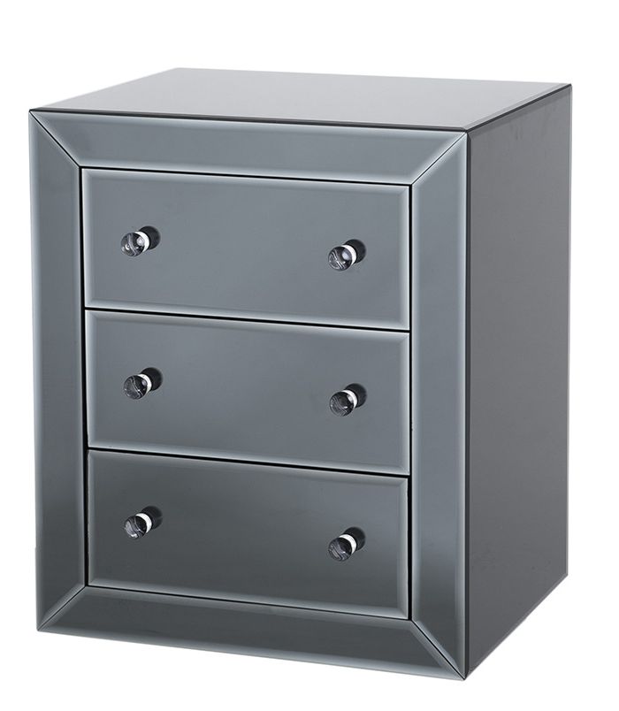 Bedside Table Pantera black mirror glass