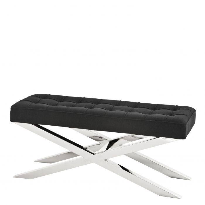 Bench Baskerville Panama black | polished stainless steel