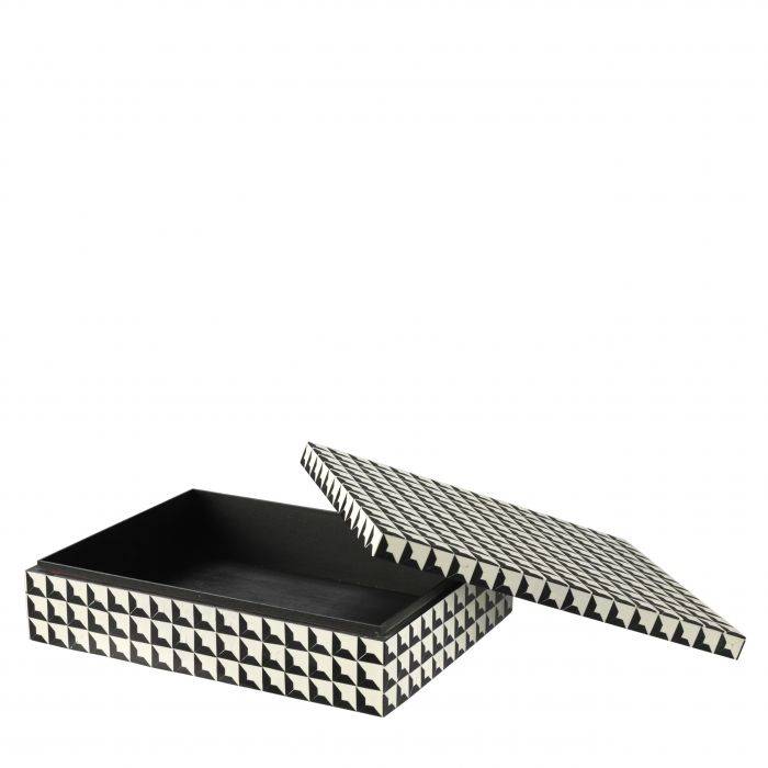 Box Dalmatian Black / white resin inlay design