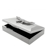 Box Glittering Crocodile Polished stainless steel | nickel finish