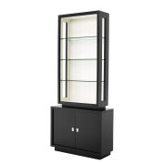Cabinet Calle Black finish | white interior | clear glass Nickel hardware 105 x 40 x H. 240 cm