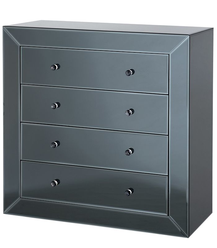 Pantera black mirror glass 4 drawer