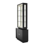Cabinet Calle Black finish | white interior | clear glass Nickel hardware 105 x 40 x H. 240 cm