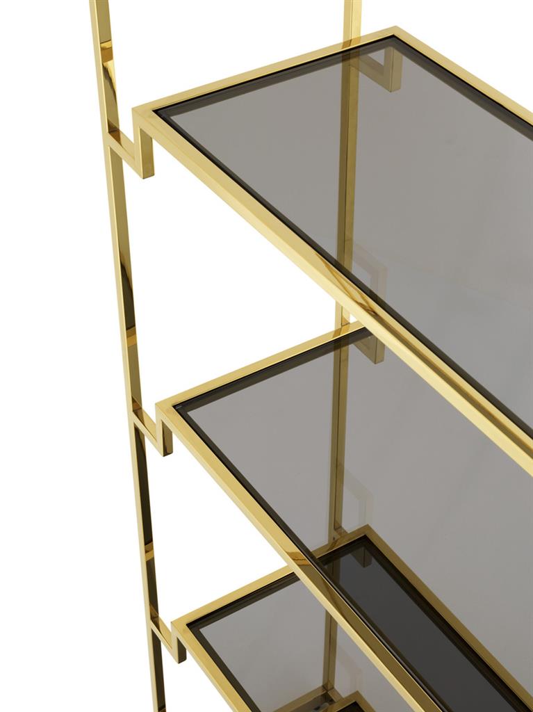 Cabinet Liza Minnelli Gold finish | smoke glass 90 x 32 x H. 230 cm