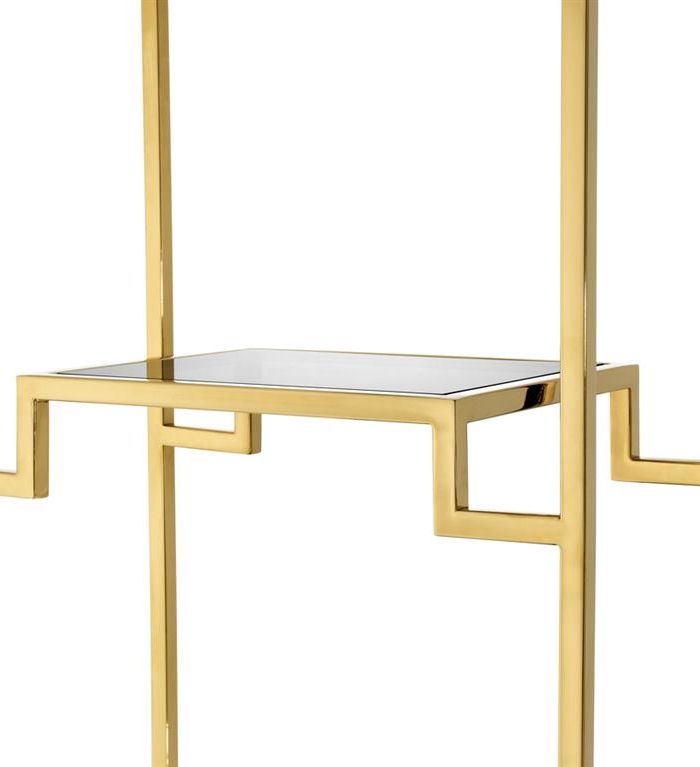 Cabinet Liza Minnelli Small Gold finish | smoke glass 45,5 x 25,5 x H. 221 cm