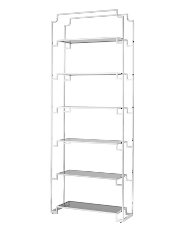 Cabinet Liza Minnelli Polished stainless steel | smoke glass 90 x 32 x H. 230 cm