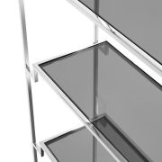 Cabinet Liza Minnelli Polished stainless steel | smoke glass 90 x 32 x H. 230 cm