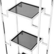 Cabinet Liza Minnelli Polished stainless steel | smoke glass 45,5 x 25,5 x H. 221 cm