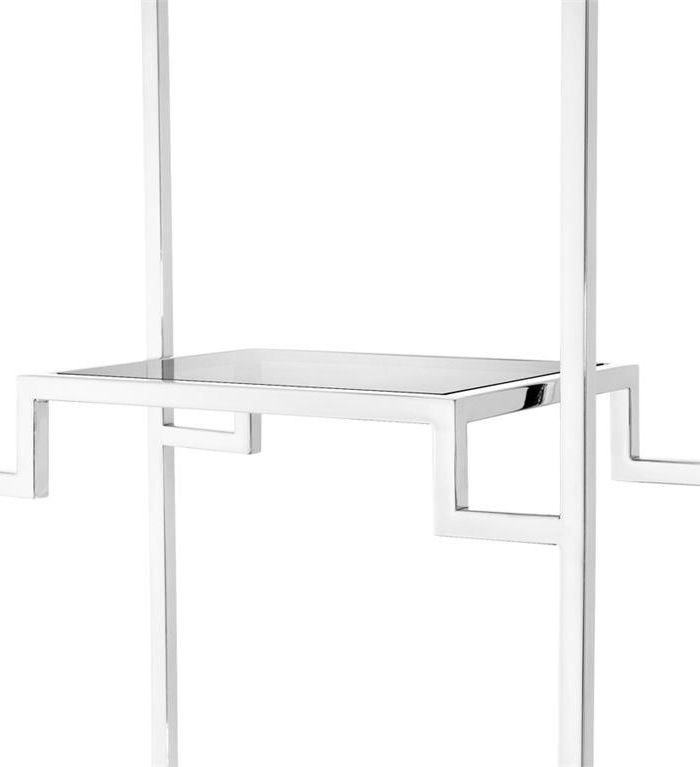 Cabinet Liza Minnelli Polished stainless steel | smoke glass 45,5 x 25,5 x H. 221 cm