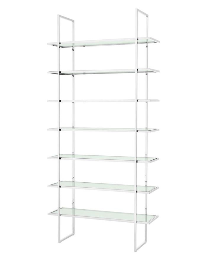 Cabinet Ferrum Single Polished stainless steel | clear glass 120,5 x 40 x H. 253 cm