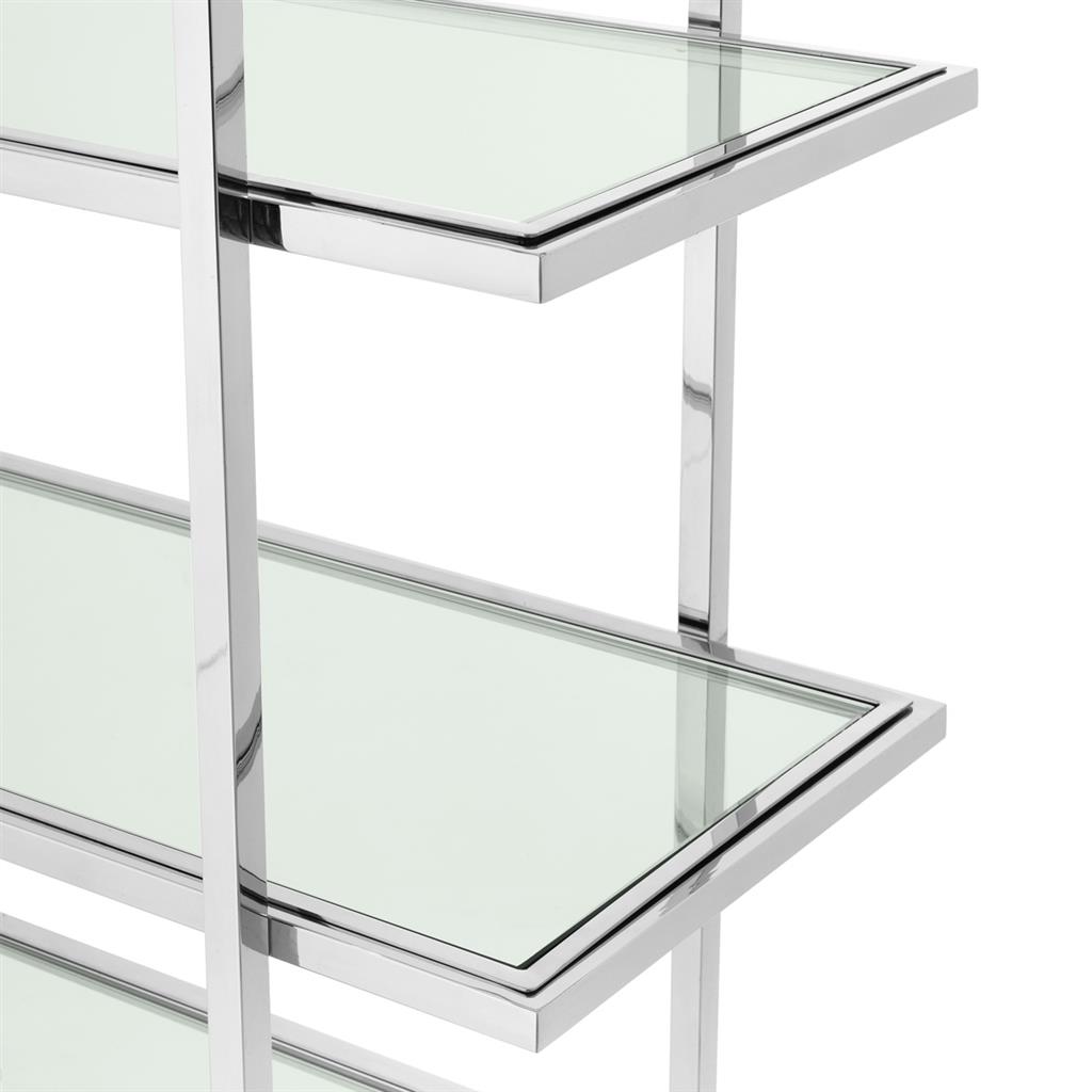 Cabinet Ferrum Single Polished stainless steel | clear glass 120,5 x 40 x H. 253 cm